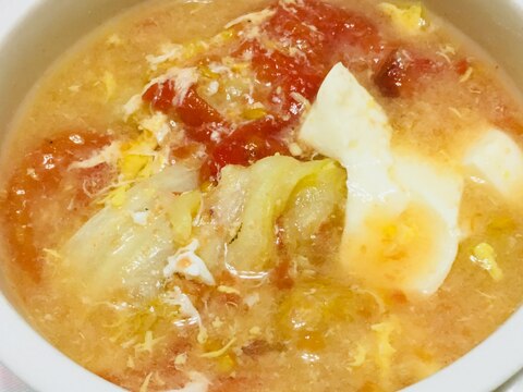 トマトたっぷり味噌汁スープ